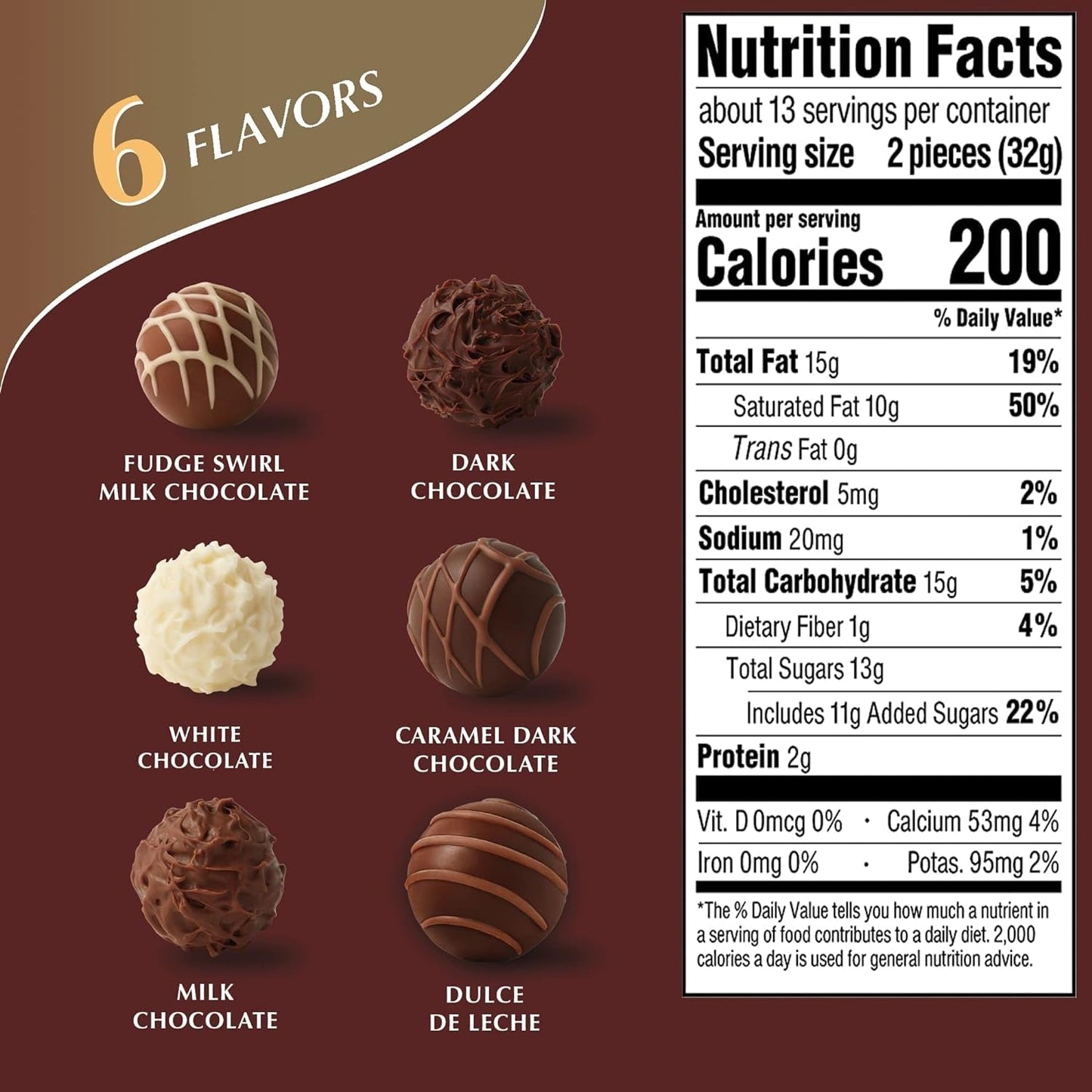 Gourmet Chocolate Truffles Gift Box, Assorted Chocolate Truffles, Great for Gift Giving, 14.7 Ounces