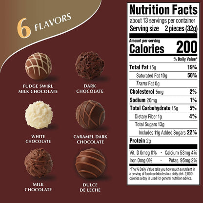 Gourmet Chocolate Truffles Gift Box, Assorted Chocolate Truffles, Great for Gift Giving, 14.7 Ounces