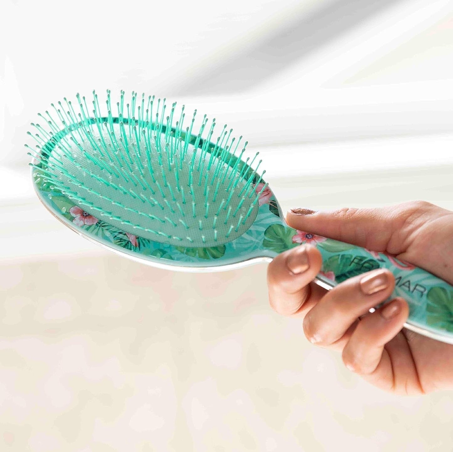 Green Hair Brush Detangler, Detangling Hairbrush for Women, Wet Hair Brush for Girls, Hair Detangler Brush, Wet Hairbrush, Hairbrushes, Girls Hairbrush Detangler, Reduces Frizz - Floral