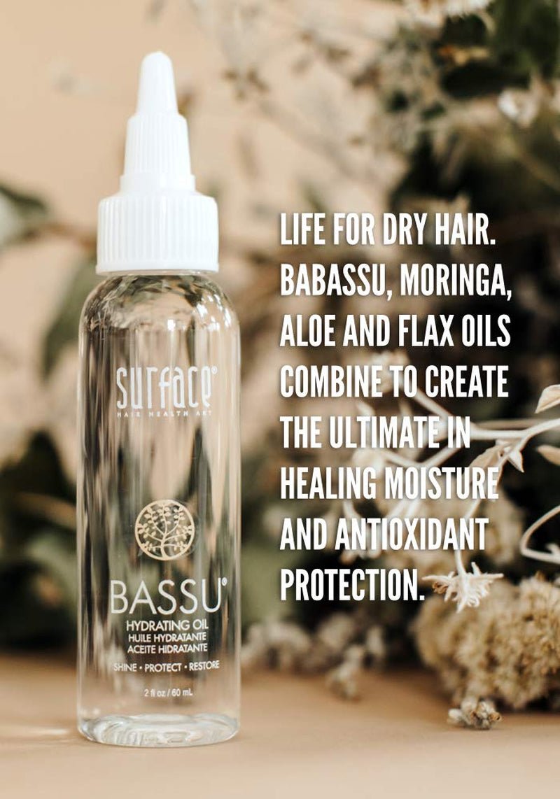 Hair Bassu Hydrating Oil: Hair Oil with Flax Seed, and Aloe Vera, Moisturize and Hydrate Repair Damaged Hair, Color Safe, 2 Fl Oz