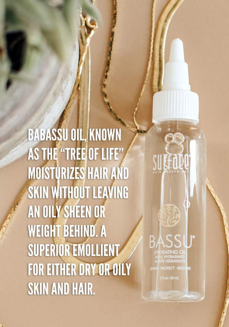 Hair Bassu Hydrating Oil: Hair Oil with Flax Seed, and Aloe Vera, Moisturize and Hydrate Repair Damaged Hair, Color Safe, 2 Fl Oz