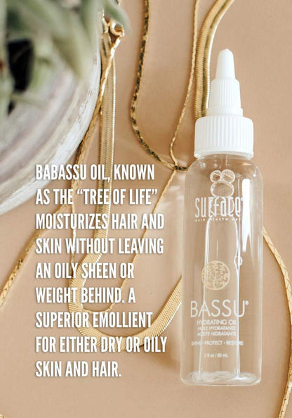 Hair Bassu Hydrating Oil: Hair Oil with Flax Seed, and Aloe Vera, Moisturize and Hydrate Repair Damaged Hair, Color Safe, 2 Fl Oz