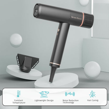 Hair Blow Dryer 150000 RPM, 200 Million Negative Ionic Blow Professional Hair Dryer with Diffuser, 3 Temps/2 Speeds, 6.56 Ft Cord Fast Drying and Portable for Home Traveling, Black