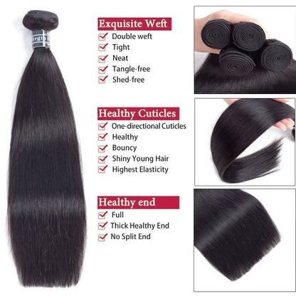 Hair Brazilian Straight Humanhair Bundles 20 Inch Brazilian Virgin Human Hair Bundles One Bundle Natural Black Color