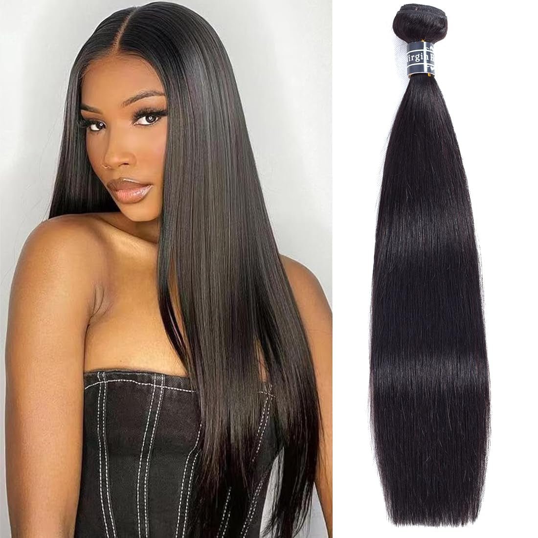 Hair Brazilian Straight Humanhair Bundles 20 Inch Brazilian Virgin Human Hair Bundles One Bundle Natural Black Color - WORLD TIME VISITS