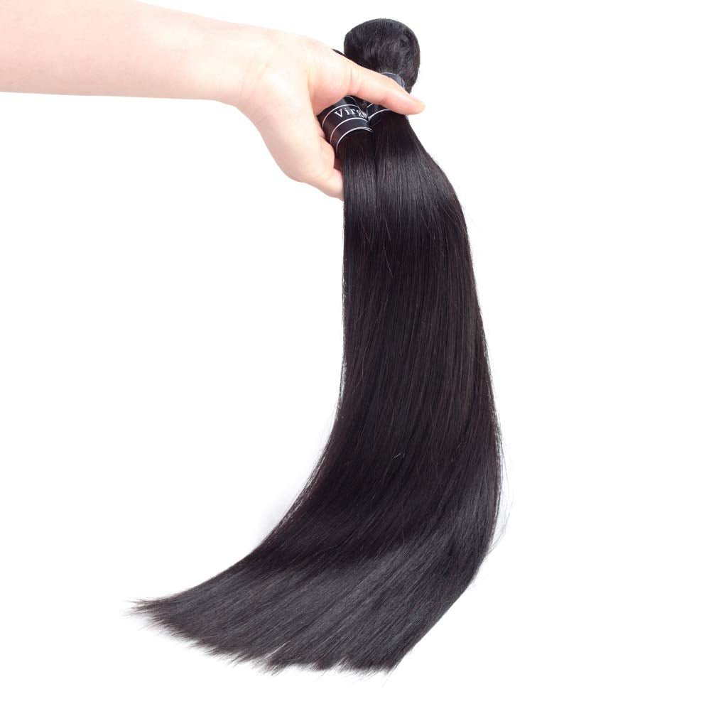 Hair Brazilian Straight Humanhair Bundles 20 Inch Brazilian Virgin Human Hair Bundles One Bundle Natural Black Color - WORLD TIME VISITS