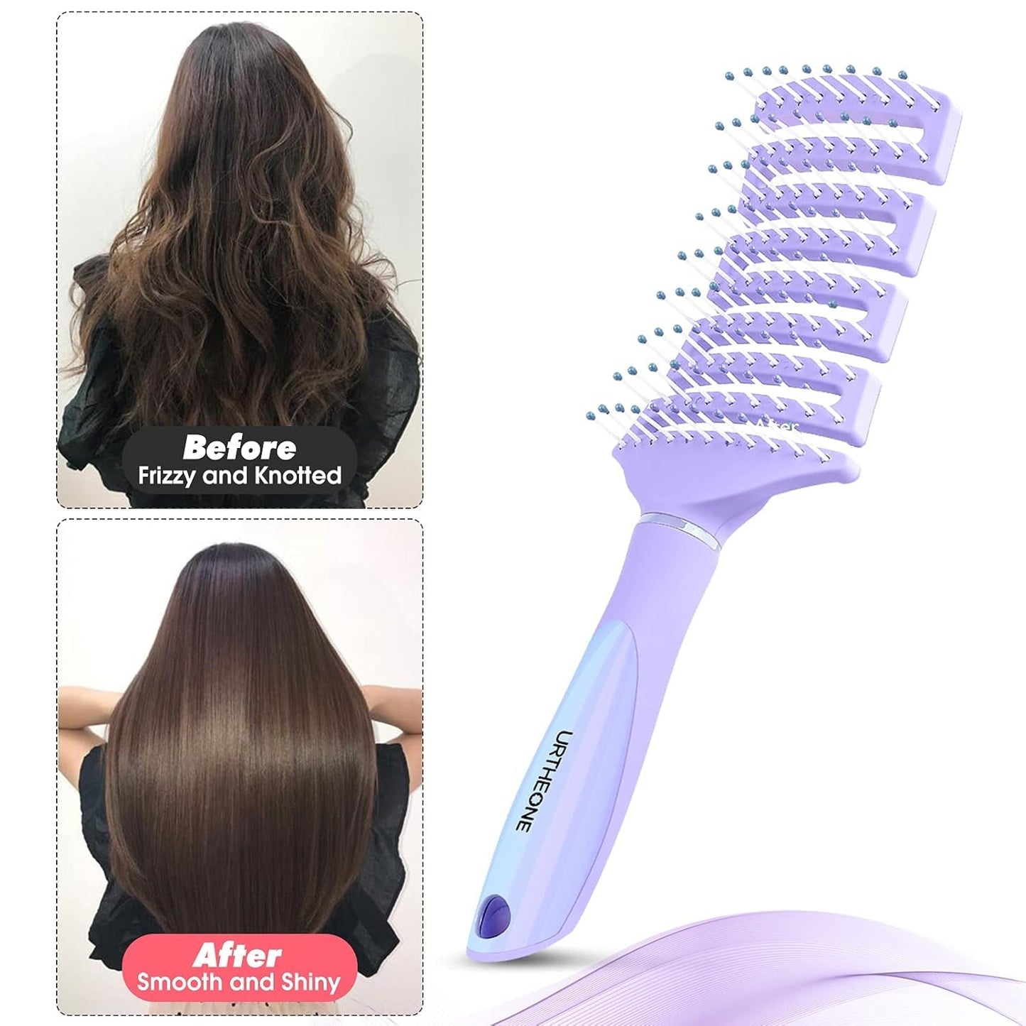 Hair Brush, Curved Vented Detangling Hair Brushes for Women Men Wet or Dry Hair,Faster Blow Drying Styling Professional Paddle Vent Detangler Brush for Curly Thick Wavy Thin Fine Long Short Hair