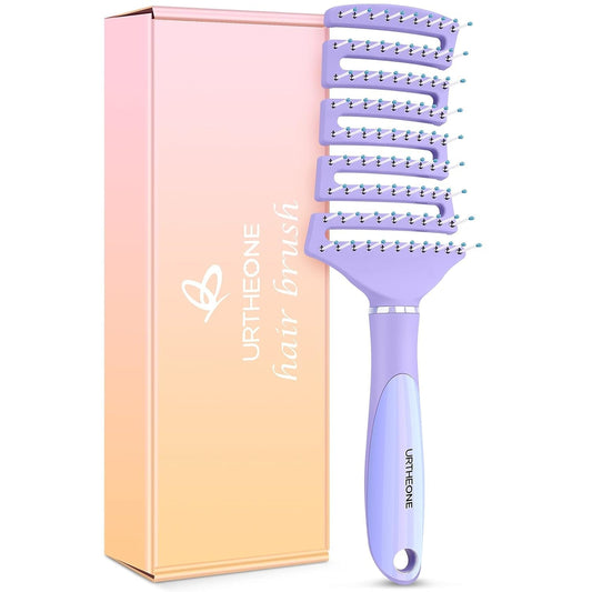 Hair Brush, Curved Vented Detangling Hair Brushes for Women Men Wet or Dry Hair,Faster Blow Drying Styling Professional Paddle Vent Detangler Brush for Curly Thick Wavy Thin Fine Long Short Hair - WORLD TIME VISITS