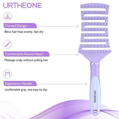 Hair Brush, Curved Vented Detangling Hair Brushes for Women Men Wet or Dry Hair,Faster Blow Drying Styling Professional Paddle Vent Detangler Brush for Curly Thick Wavy Thin Fine Long Short Hair - WORLD TIME VISITS