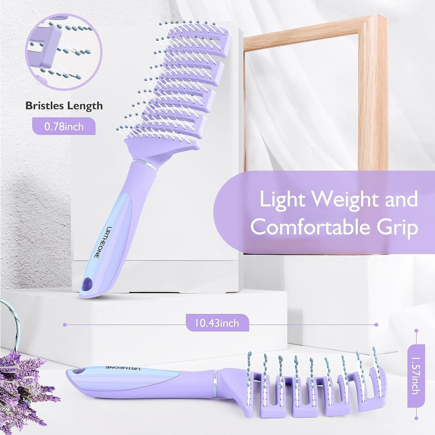 Hair Brush, Curved Vented Detangling Hair Brushes for Women Men Wet or Dry Hair,Faster Blow Drying Styling Professional Paddle Vent Detangler Brush for Curly Thick Wavy Thin Fine Long Short Hair