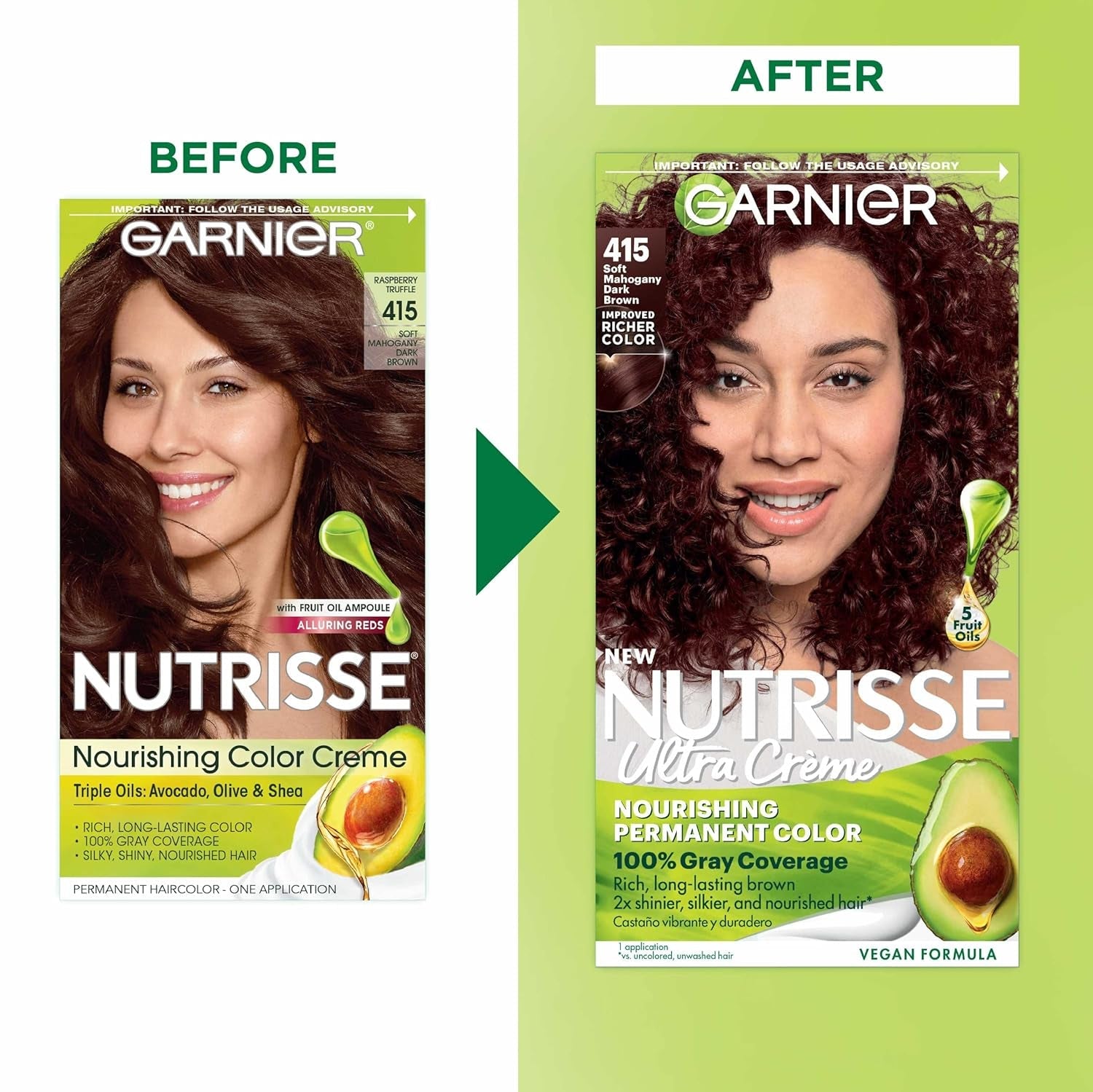Hair Color Nutrisse Nourishing Creme, 415 Soft Mahogany Dark Brown (Raspberry Truffle) Permanent Hair Dye, 1 Count (Packaging May Vary) - WORLD TIME VISITS