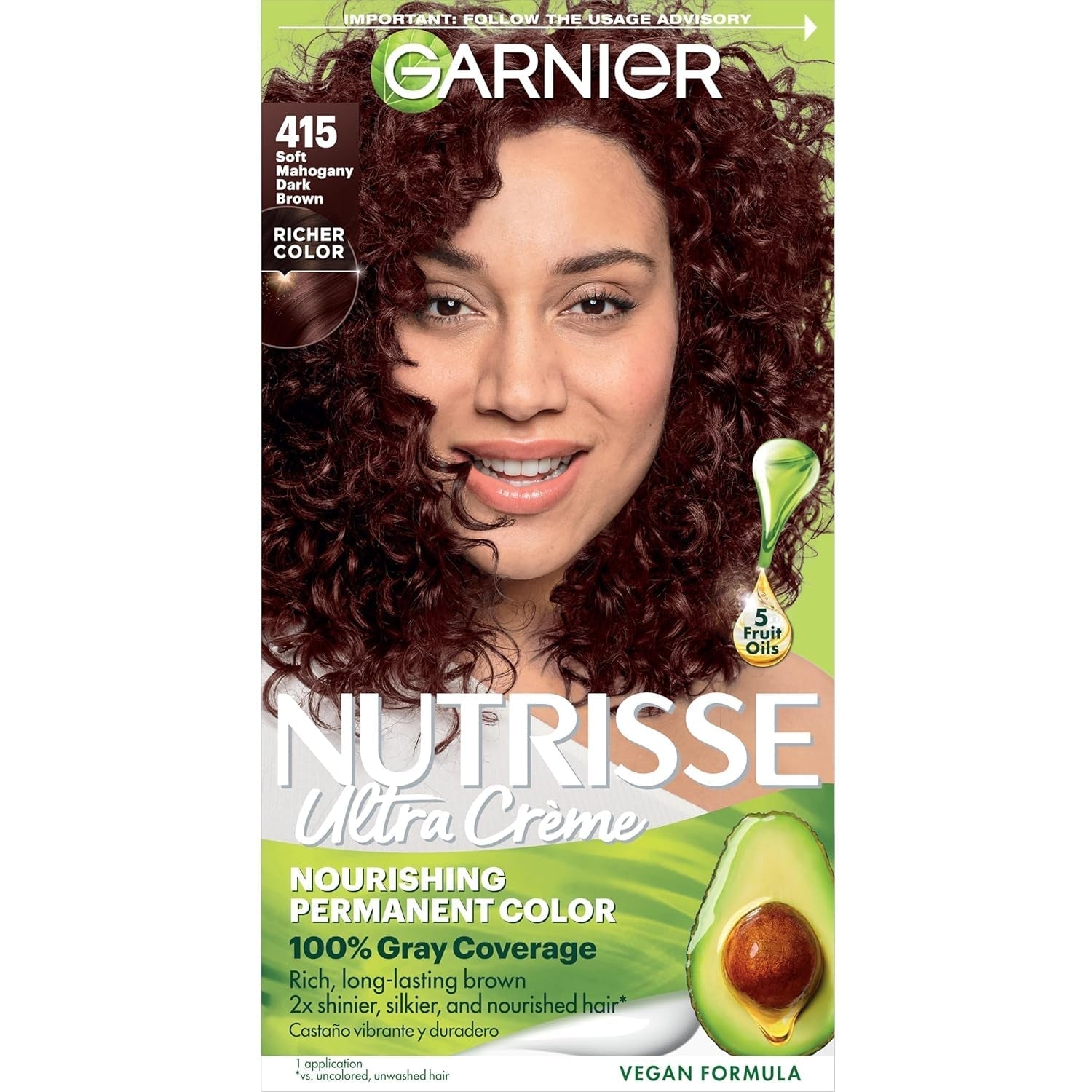 Hair Color Nutrisse Nourishing Creme, 415 Soft Mahogany Dark Brown (Raspberry Truffle) Permanent Hair Dye, 1 Count (Packaging May Vary) - WORLD TIME VISITS