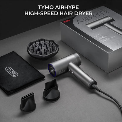 Hair Dryer, 1500W Professional High Speed Blow Dryer with Diffuser, 110,000RPM for Fast Drying, 4 Temps & 3 Speeds, HD Display