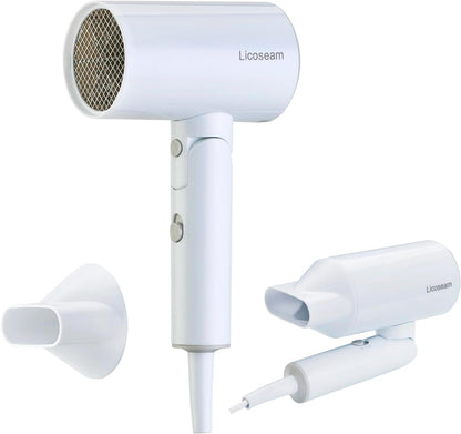 Hair Dryer, 1600W Small Foldable Hair Blow Dryer, Fast Drying Travel Hair Dryer, White - WORLD TIME VISITS