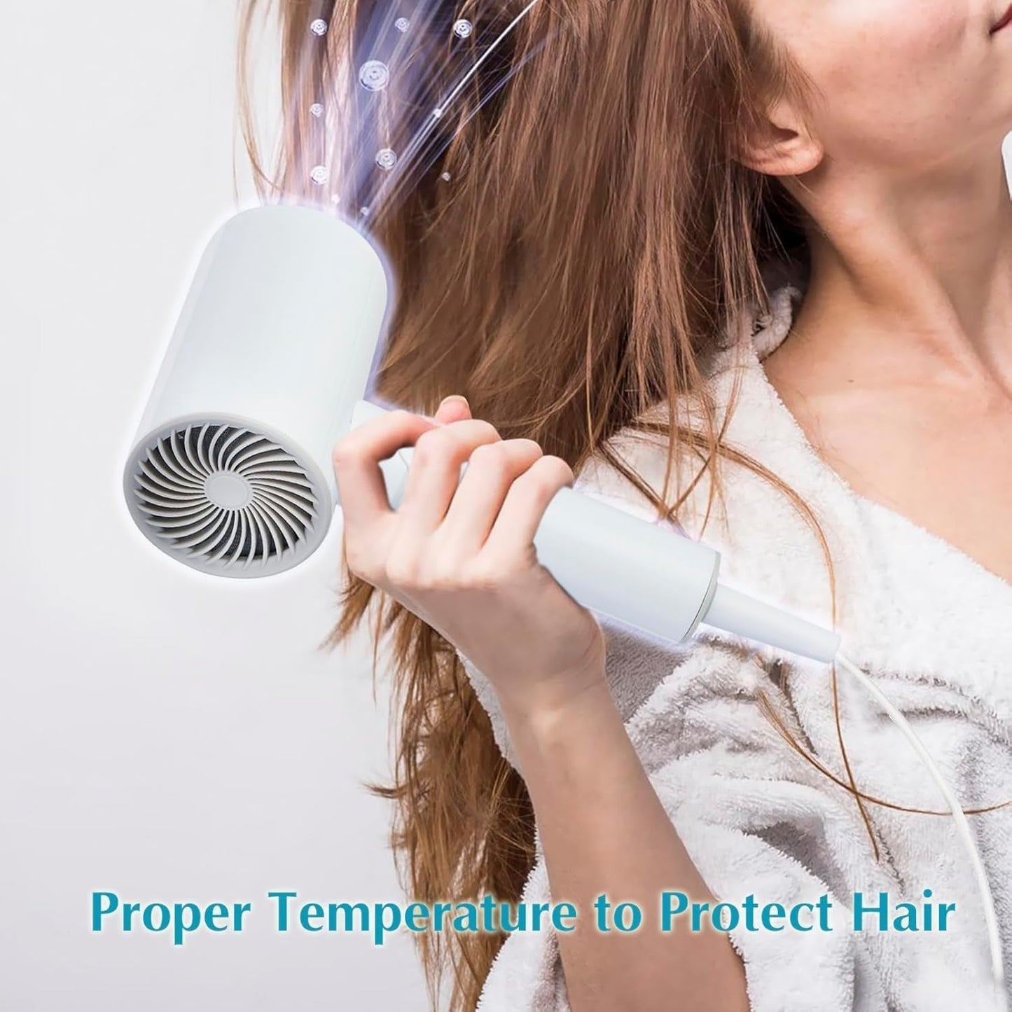 Hair Dryer, 1600W Small Foldable Hair Blow Dryer, Fast Drying Travel Hair Dryer, White