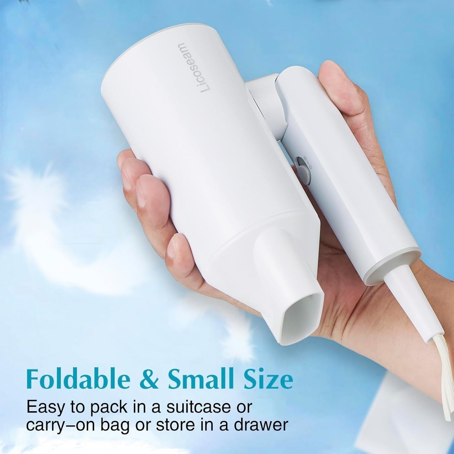 Hair Dryer, 1600W Small Foldable Hair Blow Dryer, Fast Drying Travel Hair Dryer, White - WORLD TIME VISITS
