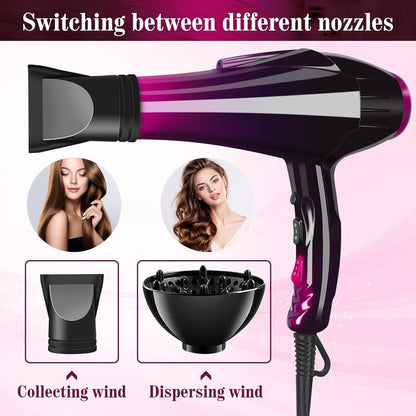 Hair Dryer 3500W Professional Blow Dryer Built-In Powerful AC Motor Diffuser Fast Drying Heat Hairdryer Powerful Home Salon Hair Dryers