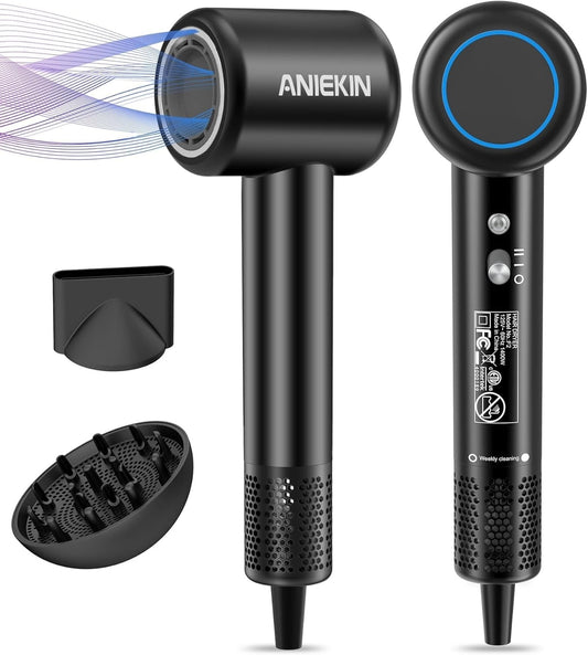 Hair Dryer, High - Speed Ionic Low Noise Blow Dryer with Brushless Motor for Fast Drying, Thermo - Control Quiet Compact Hair Blow Dryer with Magnetic Diffuser for Curly Hair for Home Travel Salon - WORLD TIME VISITS