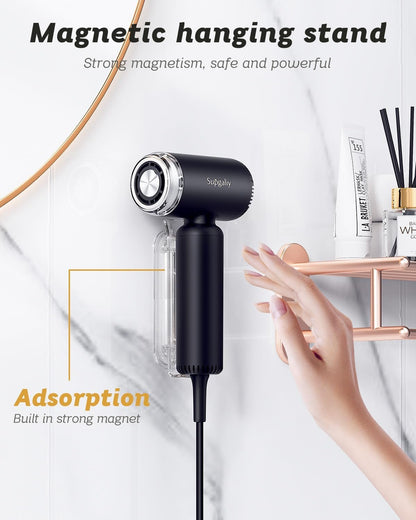 Hair Dryer - Mini Hairdryer, Ionic High-Speed Motor for Fast Drying, Portable Lightweight Blow Dryer, Quiet Professional Blowdryer with Magnetic Curly Diffuser & Concentrator for Home Travel