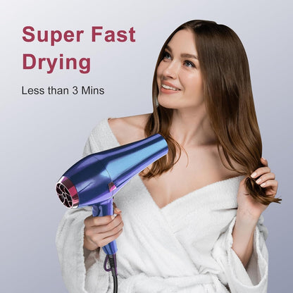 Hair Dryer, Professional Ionic Salon Blow Dryer with Diffuser for Women and Men, 5X Fast Drying, Powerful and Quiet Hair Blow Dryer for Fast & Easy Styling (1875 Watts) - WORLD TIME VISITS