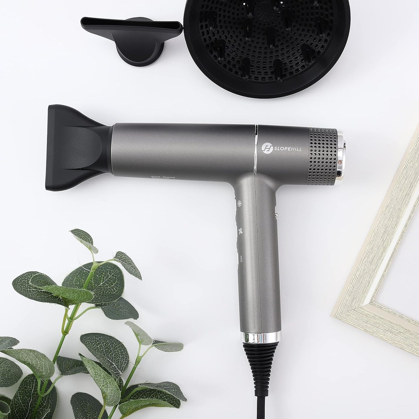 Hair Dryer with Unique Brushless Motor | Intelligent Fault Diagnosis | Innovative Microfilter | Oxy Active Technology | Led Display (Grey)