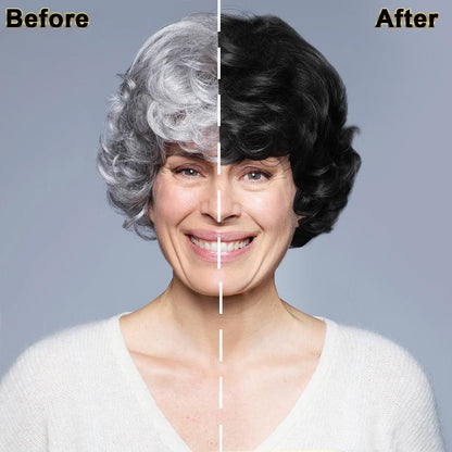 Hair Dye Shampoo for Gray Hair Coverage, 3 in 1 Natural Black Dye for Women Men, 500Ml