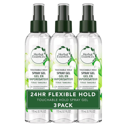 Hair Spray Gel for Curly Hair, Styling Gel for Women, Touchable Hold, 5.7 Fl Oz (Pack of 3) - WORLD TIME VISITS
