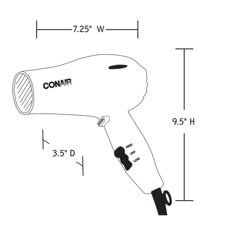 Hairdryer,Handheld,Black,1875 Watts