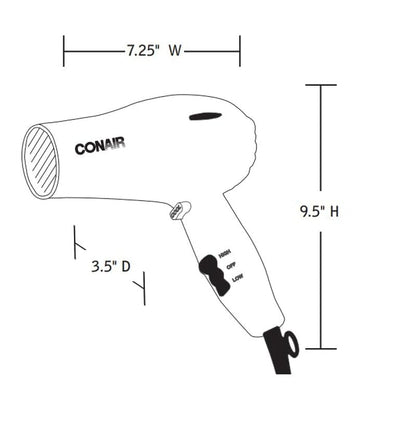Hairdryer,Handheld,Black,1875 Watts