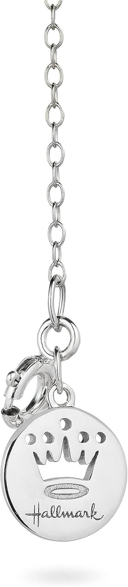 Hallmark Fine Jewelry Sterling Silver and 14K Yellow Gold Created Ruby with 1/10 Cttw Natural White round Diamonds Cherub with Heart Pendant Necklace, 18" Cable Chain