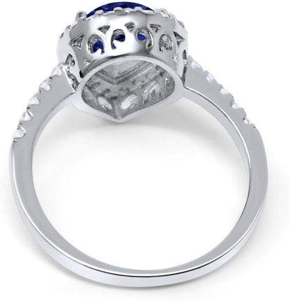 Halo Teardrop Bridal Filigree Ring Pear round Cubic Zirconia 925 Sterling Silver