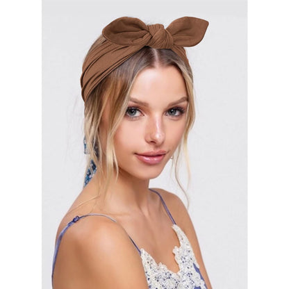 Headbands for Women Non Slip Hair Bands with Bows Rabbit Ears Workout Running Sport Sweat Elastic Hair Wrap for Girls Hair Accessories 12 Pack