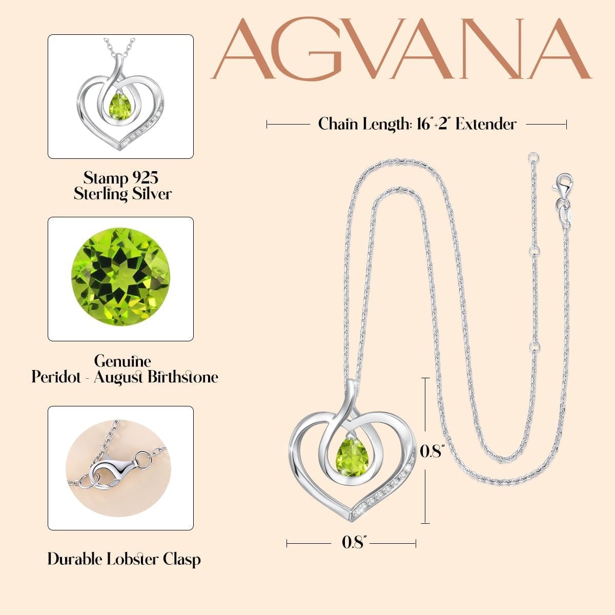Heart Birthstone Necklace for Women Sterling Silver Genuine or Created Gemstone Forever Love Pendant Necklace Fine Jewelry Anniversary Birthday Gifts for Women Girls Mom Wife Her