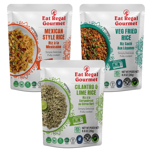 Heat & Eat Rice, Microwave Ready Rice in 90 Seconds, 3 Flavor Variety Pack, (6 Pack) - WORLD TIME VISITS
