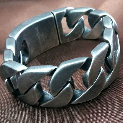 Heavy 24Mm Width 18 20 22 24 26Cm Length Retro Tone Hip Hop Cuban Bracelet B278-24Mm