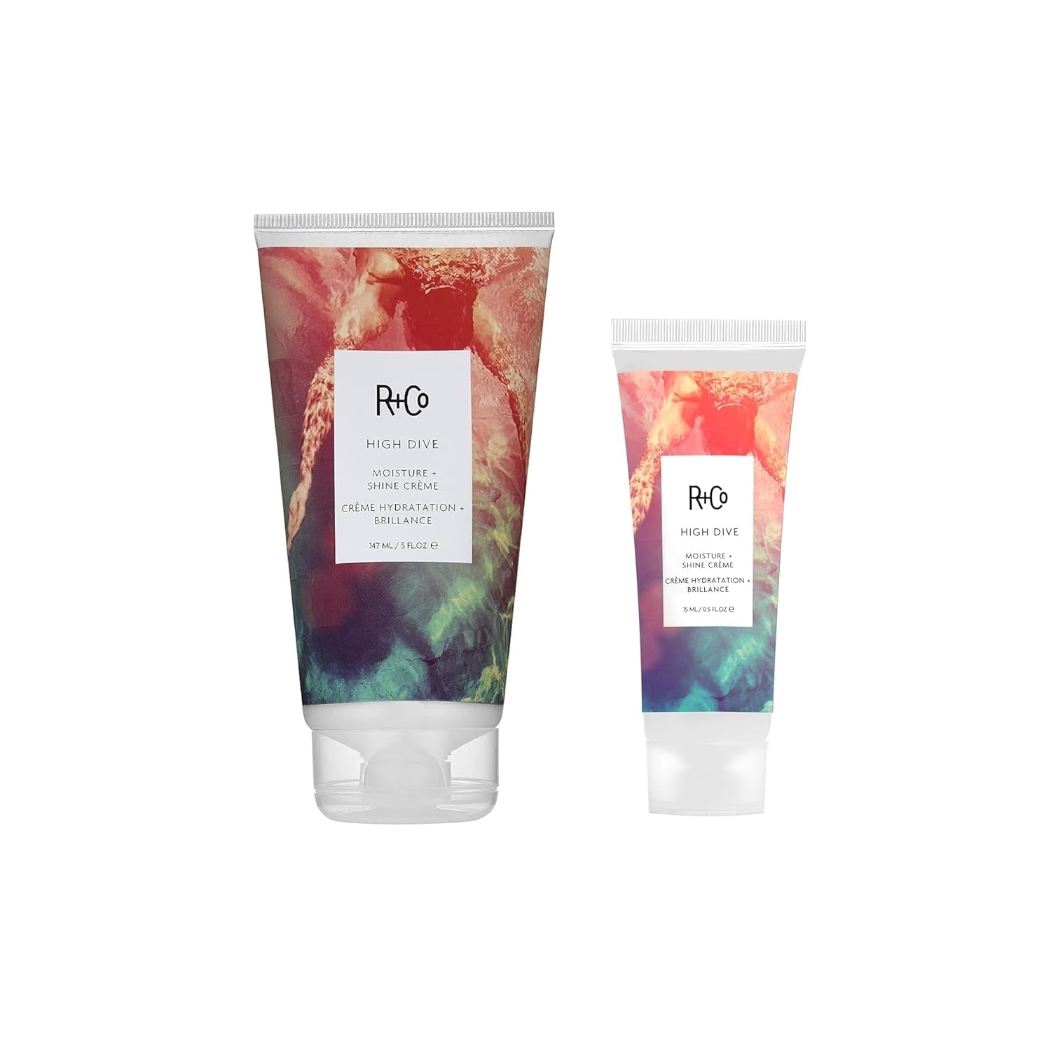 High Dive Moisture and Shine Crème (5 Oz) + Bonus Travel Size (.5 Oz) | Deep Hydration + Softens + Eliminates Frizz | Vegan + Cruelty - Free | Set of 2 - WORLD TIME VISITS
