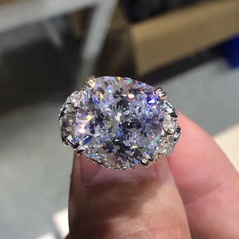 High Quality 4 Prong Setting White Sapphire Leaf Vine Rings for Women Bridal Wedding Luxury Ring Jewelry