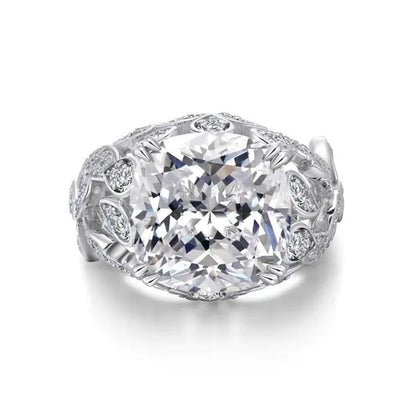 High Quality 4 Prong Setting White Sapphire Leaf Vine Rings for Women Bridal Wedding Luxury Ring Jewelry