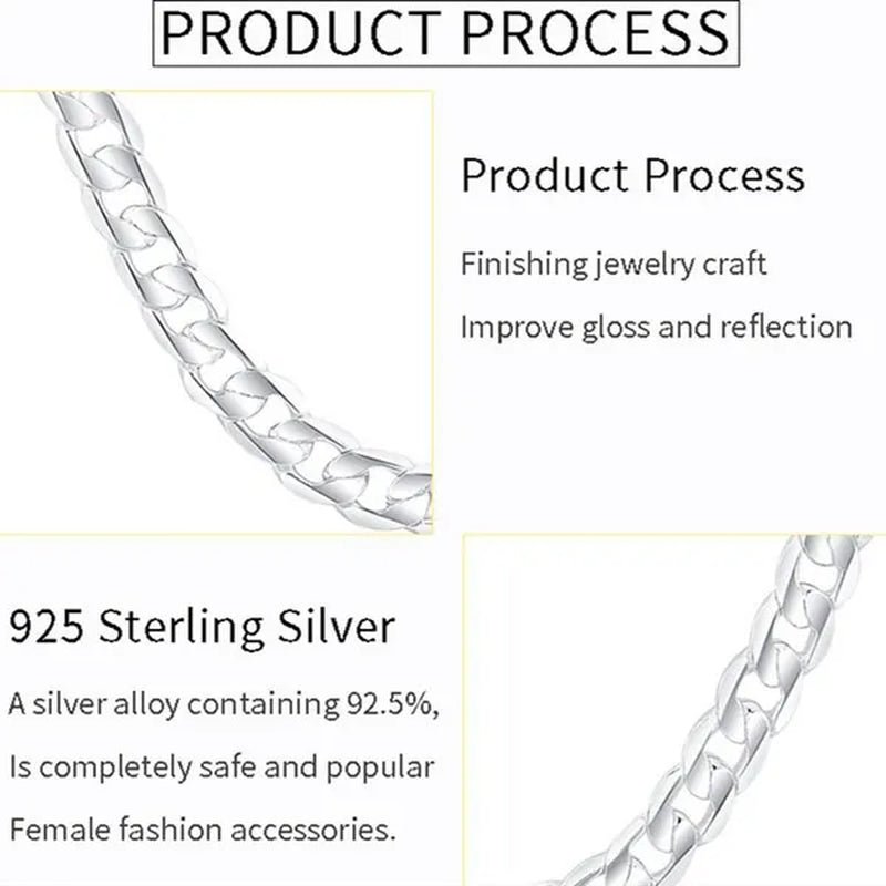 High Quality 925 Sterling Silver 12MM Width Male Jewelry 925 Solid Silver Fashion Jewelry Men Curb Chain Necklace Bracelet 8-30 inches