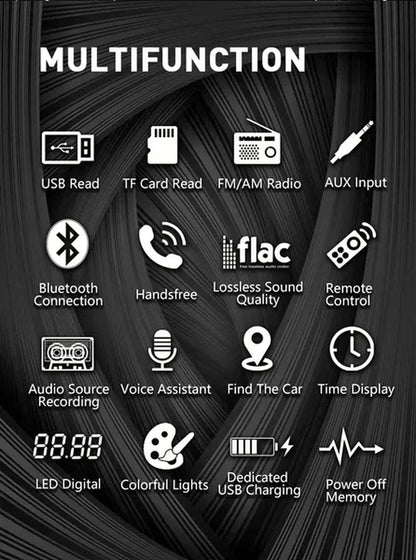 Hikity 1DIN In-Dash Car Radios Stereo Car MP3 Player Autoradio Bluetooth 12V Car Audio Music Support USB/SD/AUX-IN/AM/FM with Remote Control + Locate and Find the Car Function