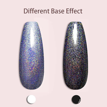 Holographic Gel Nail Polish Glitter: Led UV Gel Polish Sparkle Color Soak off Nail Art Gel DIY Design Manicure 1 PCS 8ML Light Purple