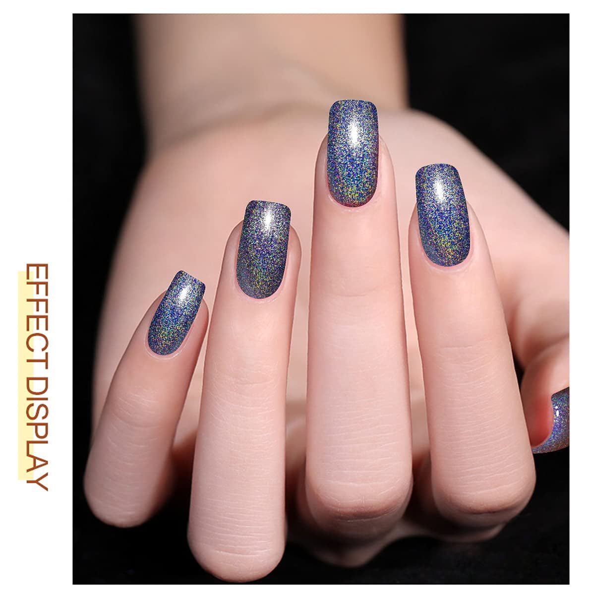 Holographic Gel Nail Polish Glitter: Led UV Gel Polish Sparkle Color Soak off Nail Art Gel DIY Design Manicure 1 PCS 8ML Light Purple