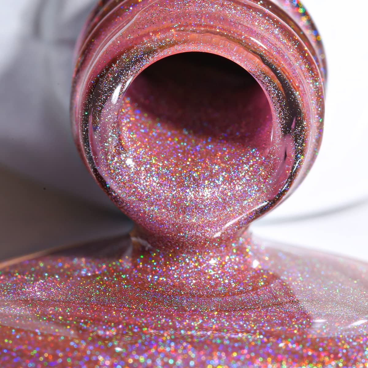 Holographic Gel Nail Polish Glitter: Led UV Gel Polish Sparkle Color Soak off Nail Art Gel DIY Design Manicure 1 PCS 8ML Rose Purple - WORLD TIME VISITS