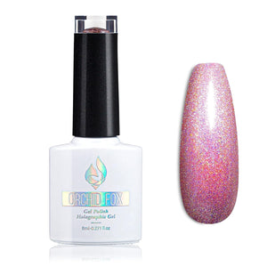 Holographic Gel Nail Polish Glitter: Led UV Gel Polish Sparkle Color Soak off Nail Art Gel DIY Design Manicure 1 PCS 8ML Rose Purple