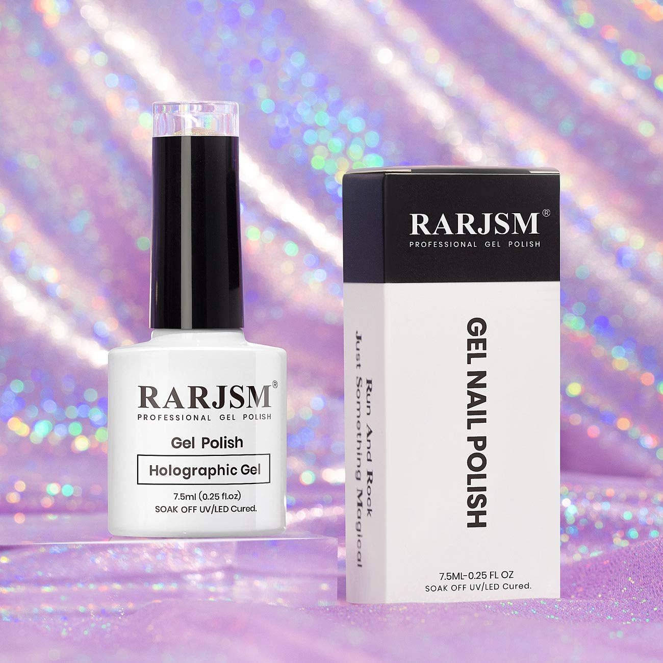 Holographic Nail Polish Rose Gold Gel Nail Polish with Mermaid Unicorn Effect Glitter Gel Nail Polish RAR73 Suitable for Spring Summer