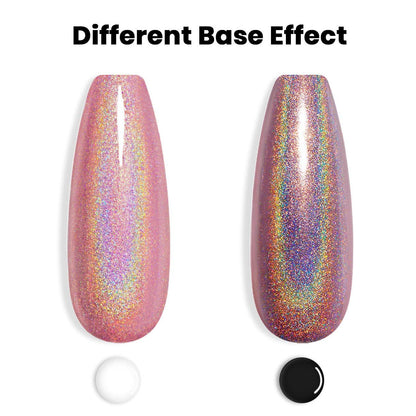 Holographic Nail Polish Rose Gold Gel Nail Polish with Mermaid Unicorn Effect Glitter Gel Nail Polish RAR73 Suitable for Spring Summer - WORLD TIME VISITS