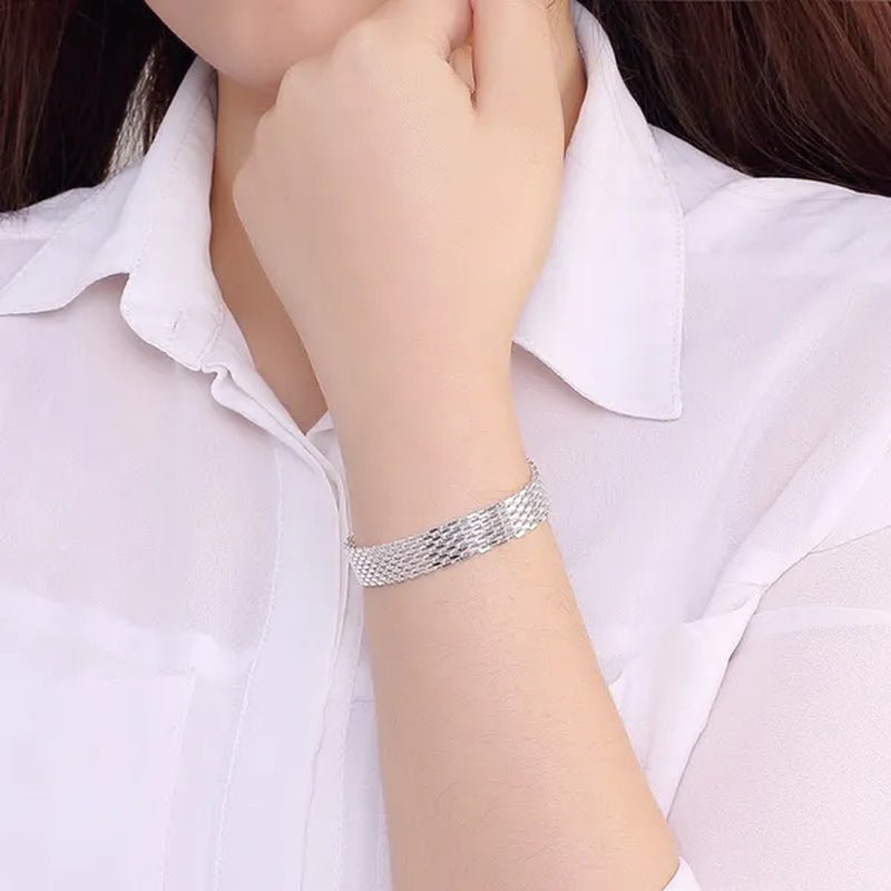 Hot New 925 Sterling Silver Bracelets for Women Exquisite Fashion Weaving Chain Fashion Wedding Party Gifts Jewelry - WORLD TIME VISITS