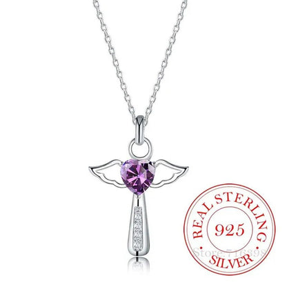 Hot Silver Creative Zircon Crystal Necklace Fine Jewelry Birthday Gifts 925 Sterling Silver Cross Pendant Necklace for Women Men - WORLD TIME VISITS