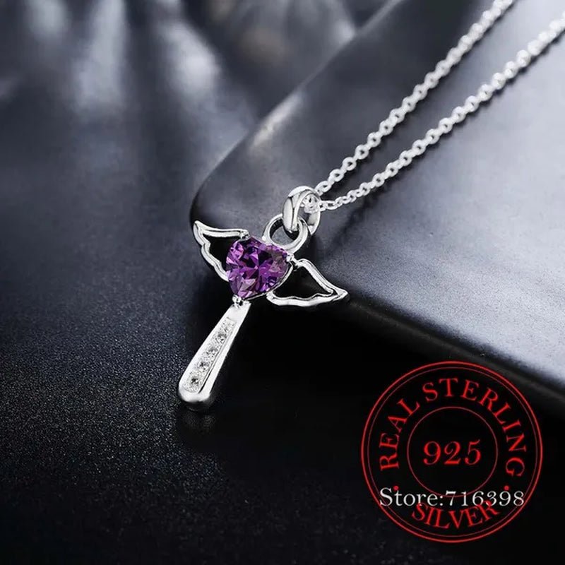 Hot Silver Creative Zircon Crystal Necklace Fine Jewelry Birthday Gifts 925 Sterling Silver Cross Pendant Necklace for Women Men