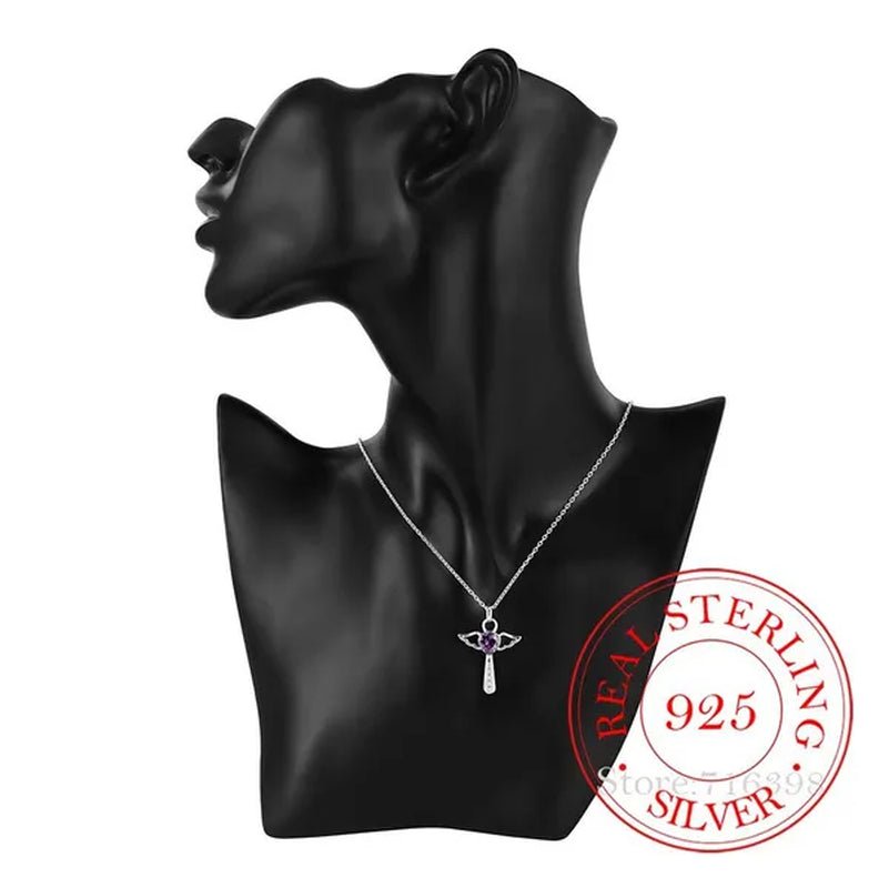 Hot Silver Creative Zircon Crystal Necklace Fine Jewelry Birthday Gifts 925 Sterling Silver Cross Pendant Necklace for Women Men - WORLD TIME VISITS